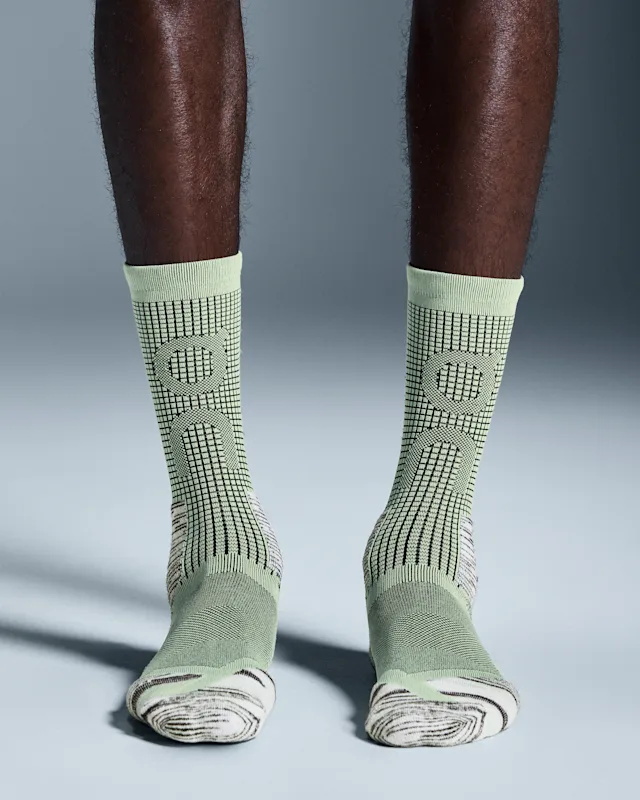 Chaussette On Explorer Merino Homme Vert Blanche | VQYM01459