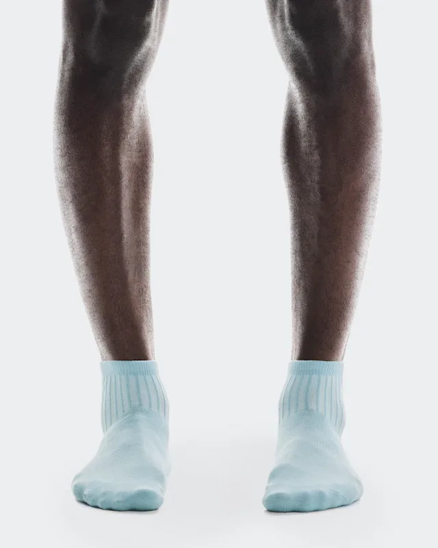 Chaussette On Logo Mid 3p Homme Lavage Bleu Marine | YJAE90476