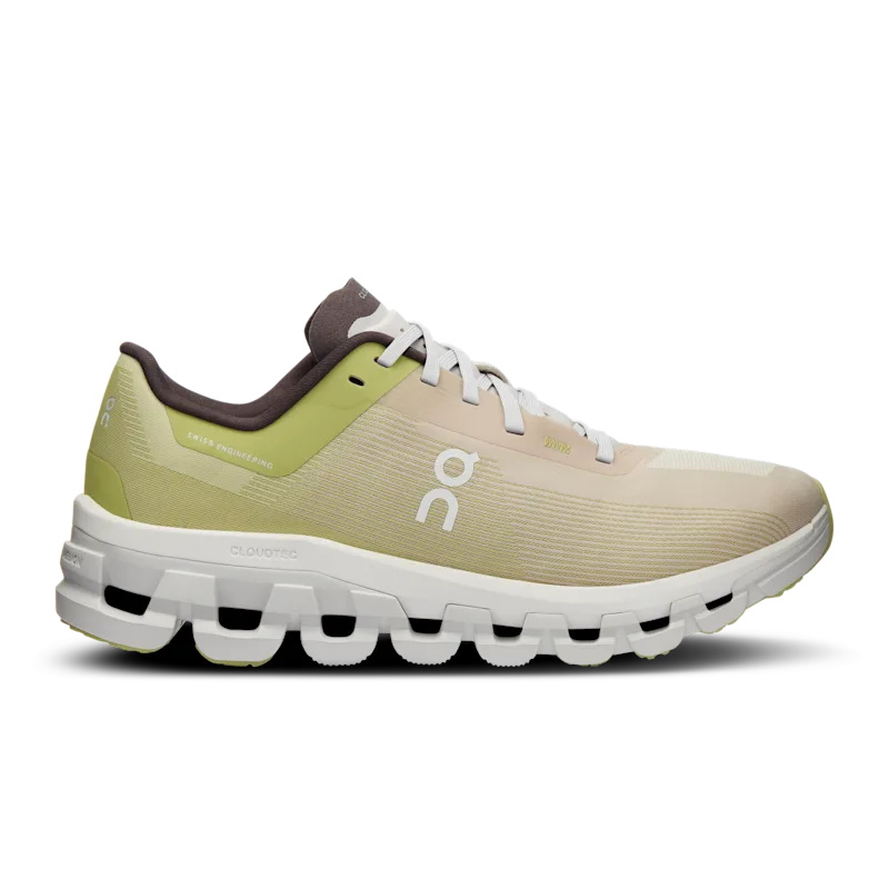 Chaussure Running On Cloudflow 4 Femme Beige Vert | LCEQ67918