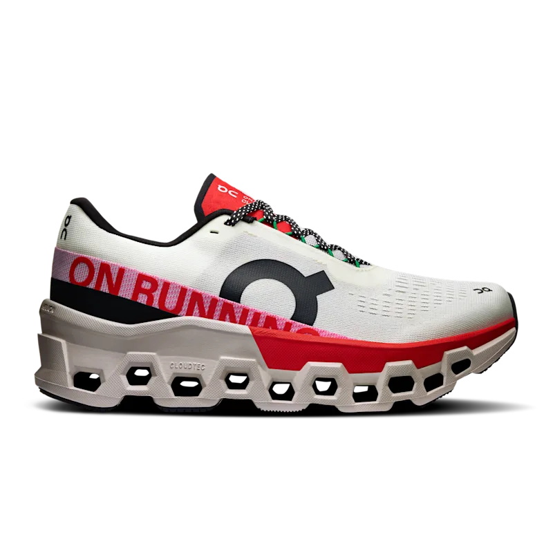 Chaussure Running On Cloudmonster 2 Femme Blanche Rouge | CJIV63510