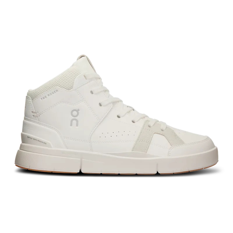 Chaussure Tennis On The Roger Clubhouse Mid Femme Blanche Marron | LQVS29847
