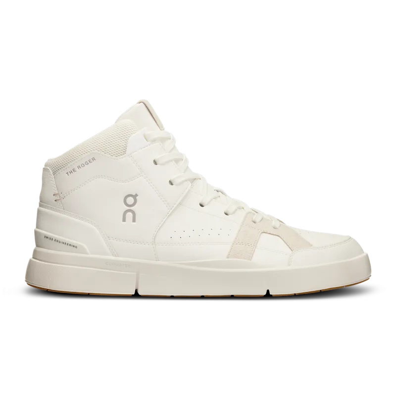 Chaussure Tennis On The Roger Clubhouse Mid Homme Blanche Marron | XBNL17293