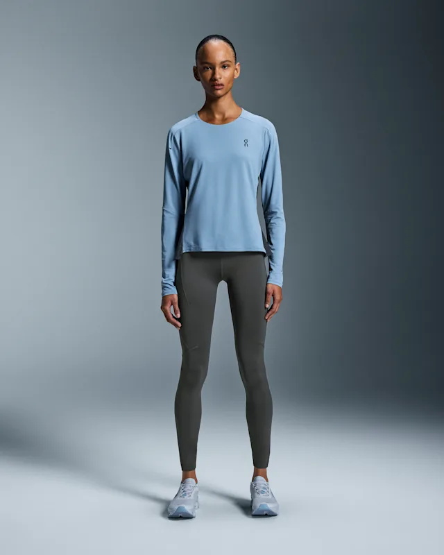 Hauts On Performance Long-t Femme Bleu Grise | NMJQ56209